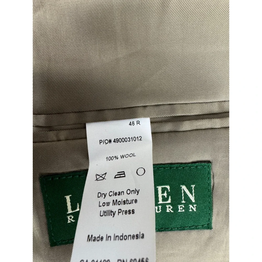 Lauren Ralph‎ Lauren Mens 46R Wool Suit Jacket Blazer Charcoal Gray